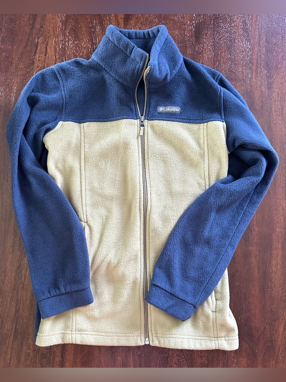 Columbia Youth Colorblock Fleece Full Zip Jacket Navy/Green